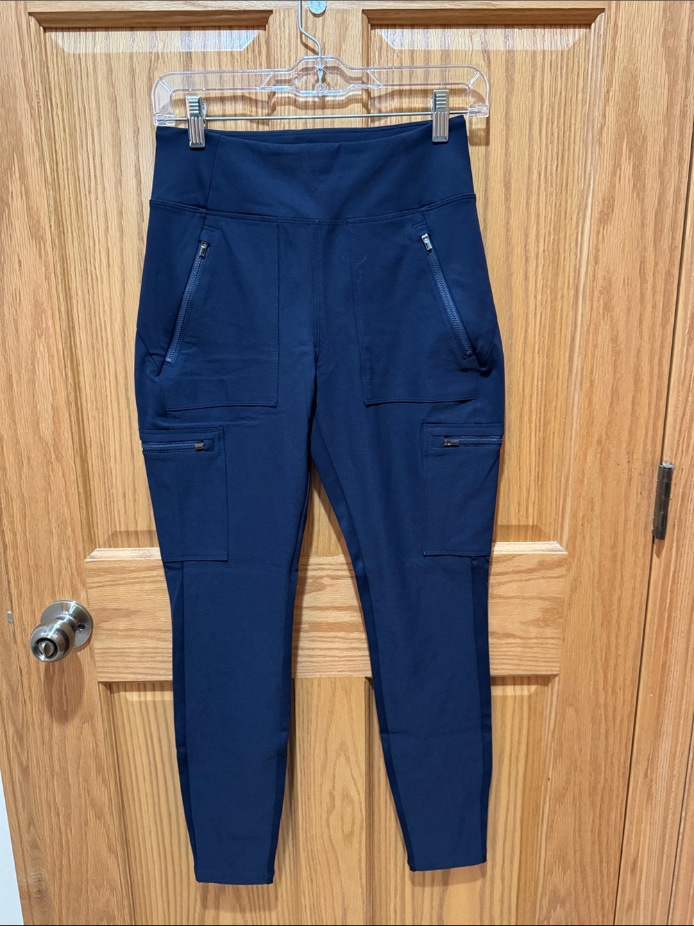 Athleta Navy High-Rise Cargo Joggers